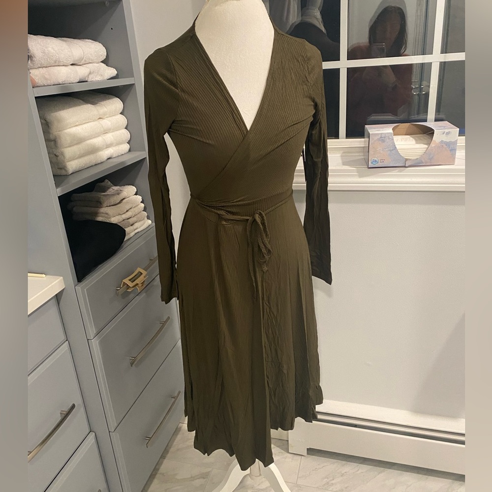 Lulu’s Olive Green Wrap Dress - Picture 5 of 11